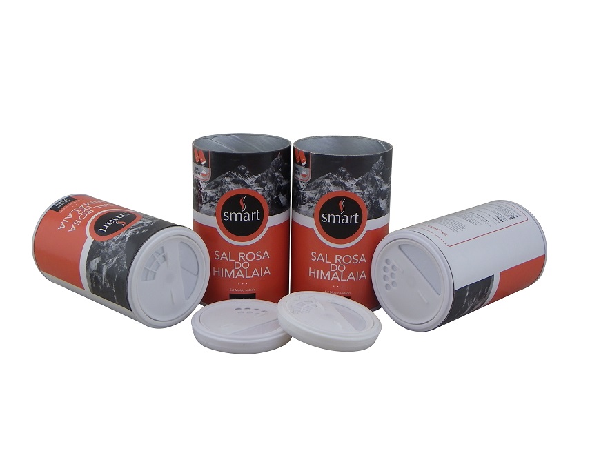 AL foil Liner Shaker Top Design Food Grade Paper Tube for 250g Salt Packaging