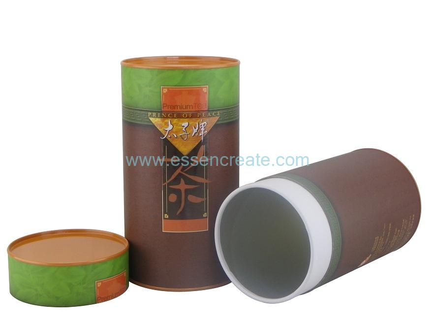 OEM Orange Metal Tin Tea Paper Packing Canister