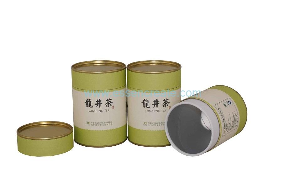 Tinplate Paper Lid Rolled Edge Tea Canister Packaging 