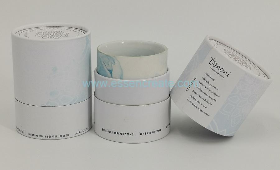 Sculpted Ceramic Mugs Round Cup Packaging Paper Tube