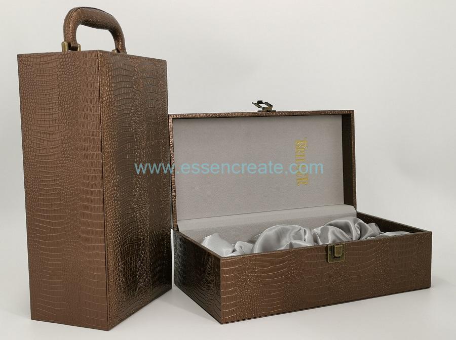 Wine Leather Box with Satin