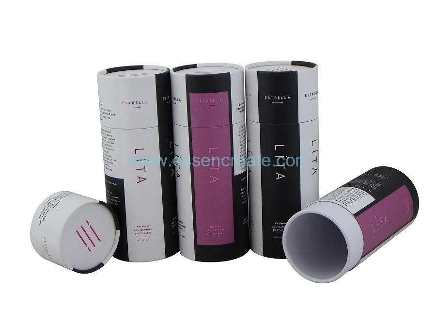 Custom Toothpaste Packaging Paper Tube with Rolled Edge