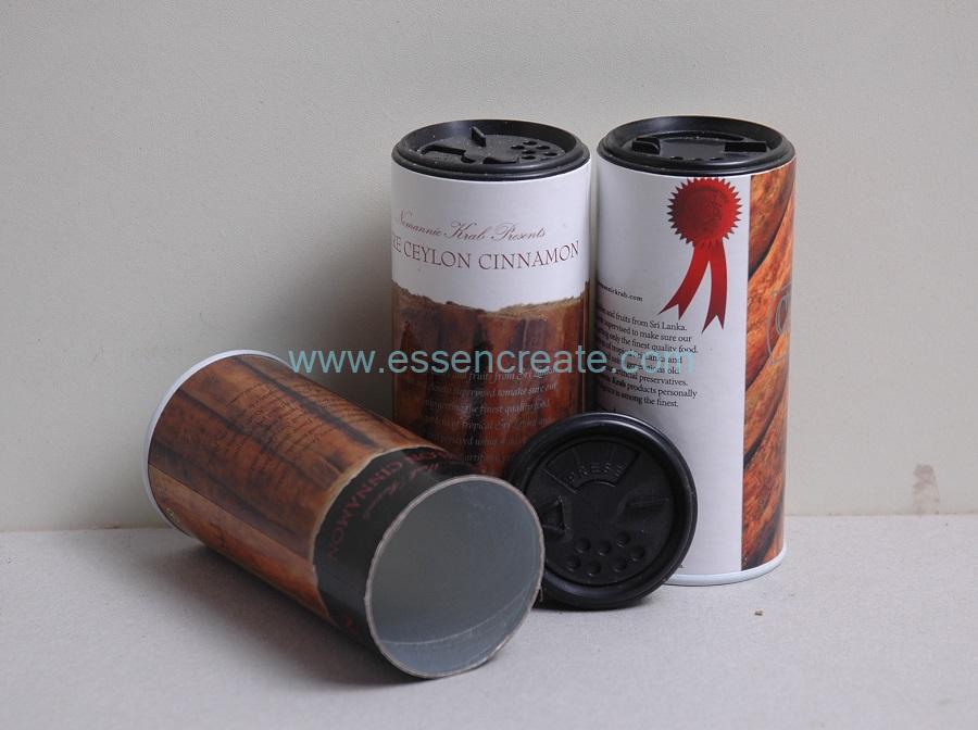 Black Shaker Top Ceylon Cinnamon Spice Paper Tube 