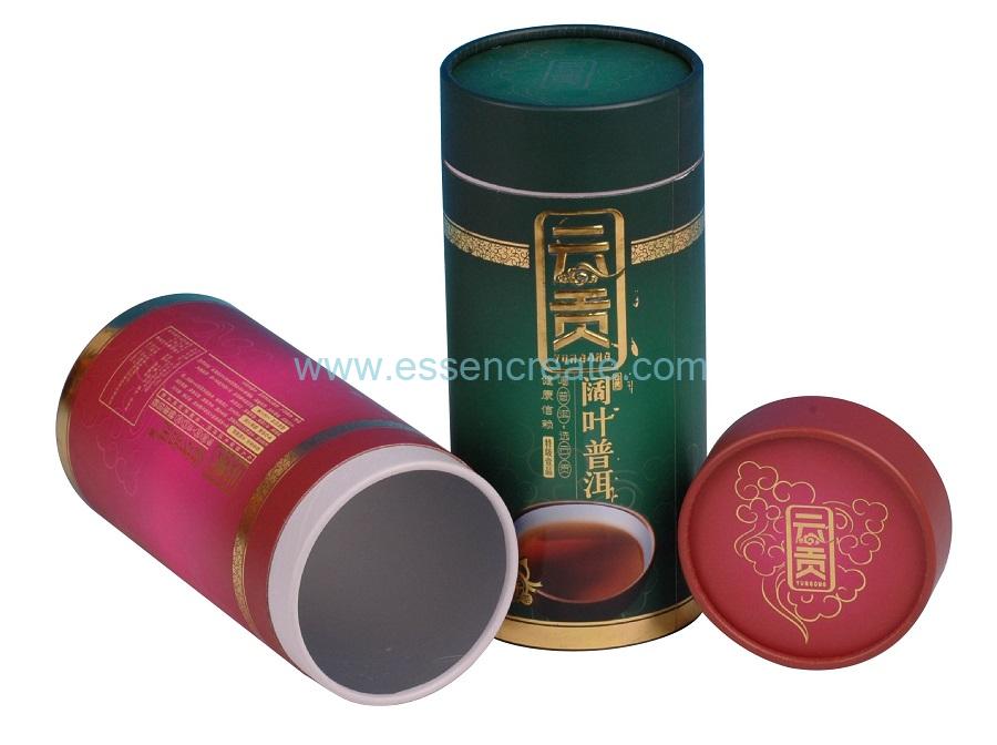 Pu'er Tea Packaging Paper Canister with Rolled Edge