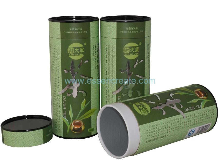 Oolong Tea Paper Packaging Tube with Black Tin
