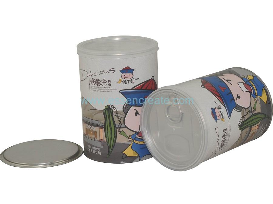 Custom Packaging Paper Canister Dried Okra Gumbo Tube