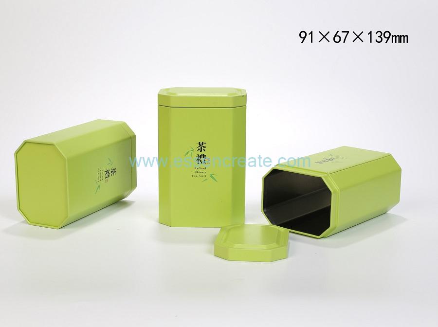 Octagonal Metal Cans Tea Tin Square Packaging Gift Box