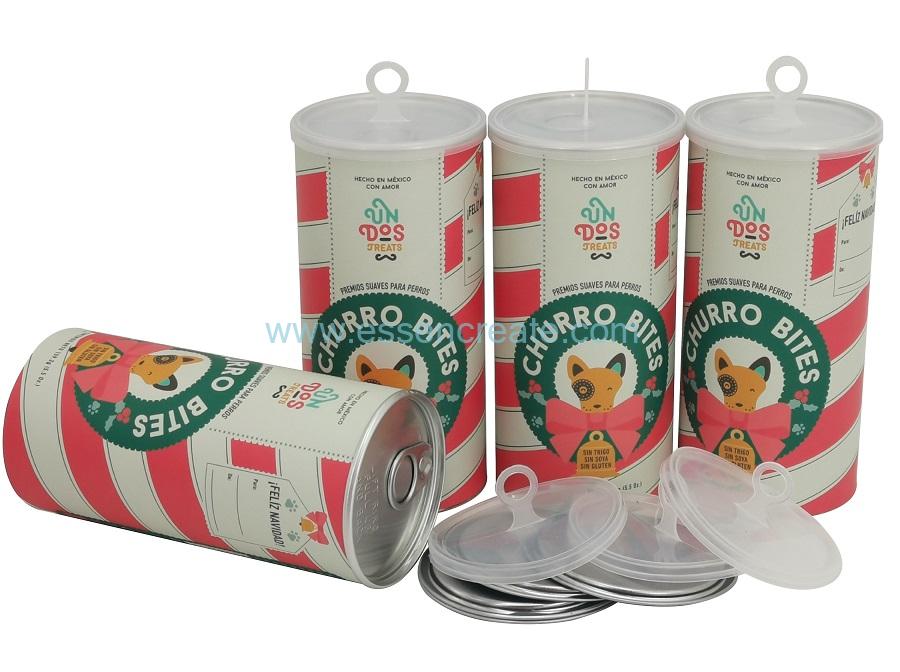 Bote de papel compuesto con colgador de plástico