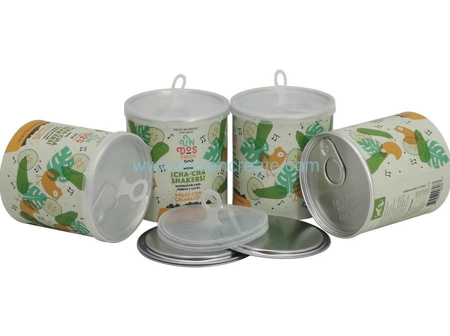 Latas de papel compuesto con colgador