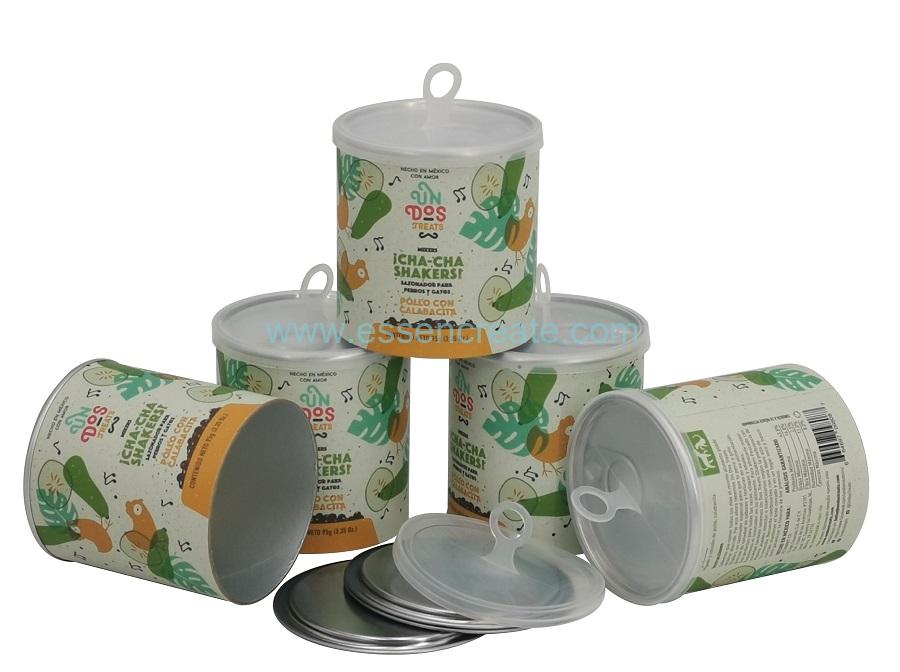 Latas de papel compuestas para alimento de pollos