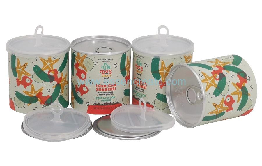 Latas de papel compuestas para alimentación de peces