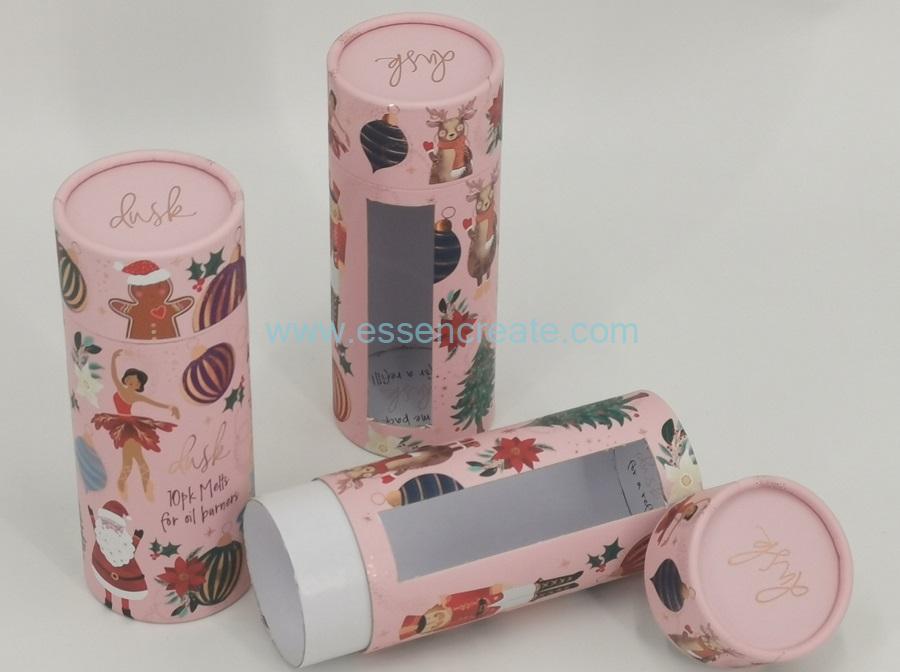 Recipiente para embalaje de velas con ventana Recipiente para embalaje de velas con ventana