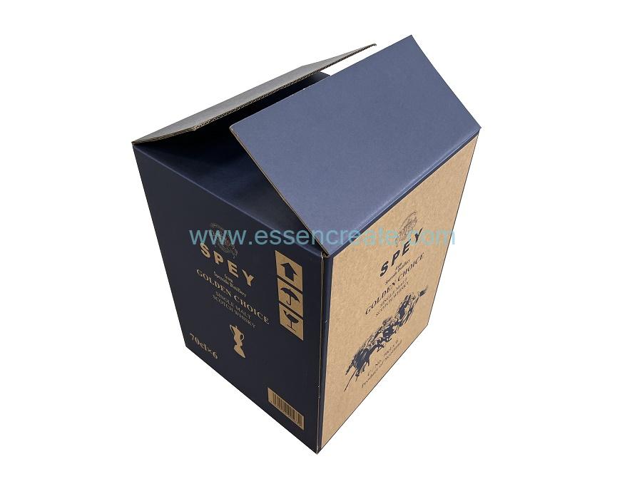 Seis whisky 70CL que empaqueta la caja de cartón móvil acanalada colorida del envío