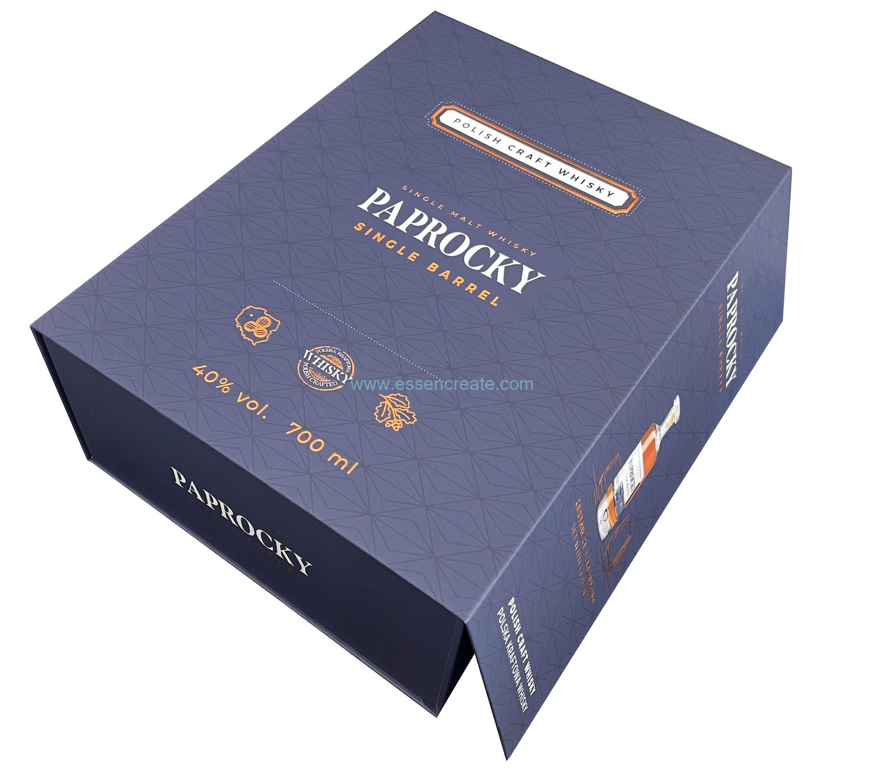 Caja de embalaje de vidrio para whisky