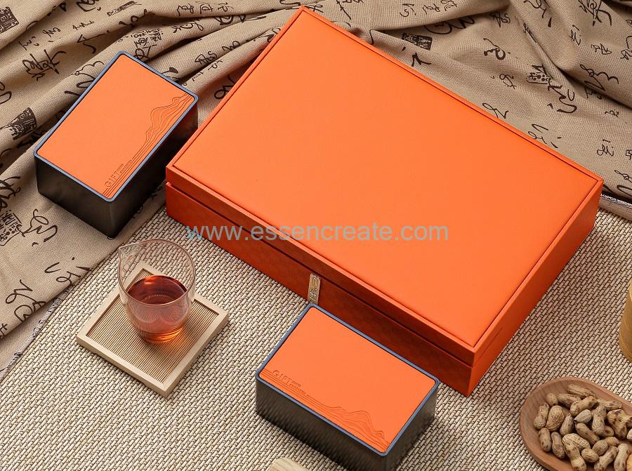 Caja de bloques de papel para té con ventana.