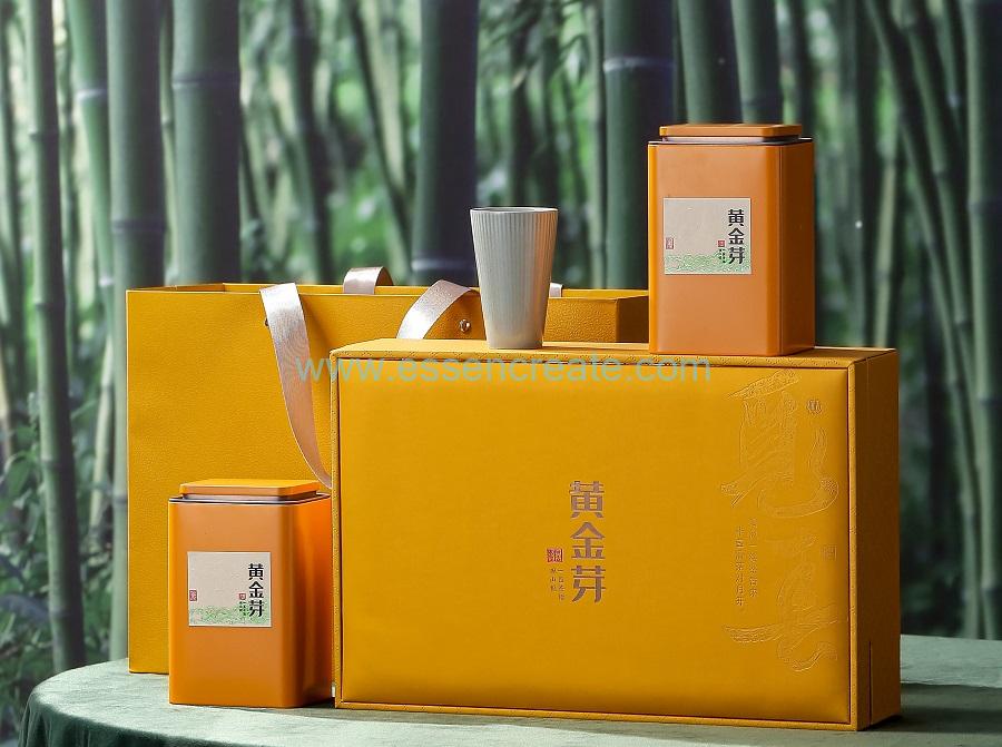 caja reciclada de envases de té