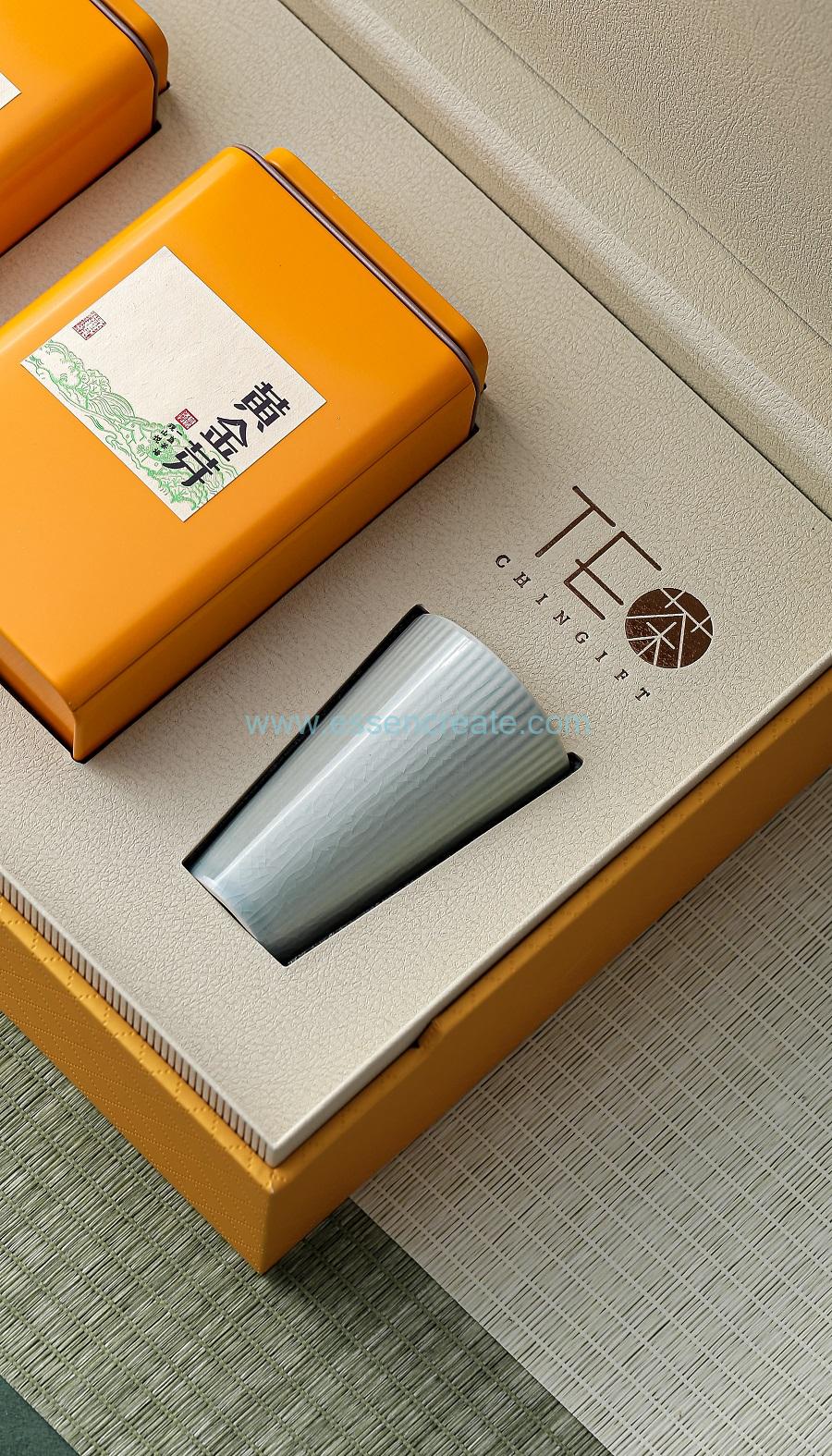 té de caja de metal cuadrada