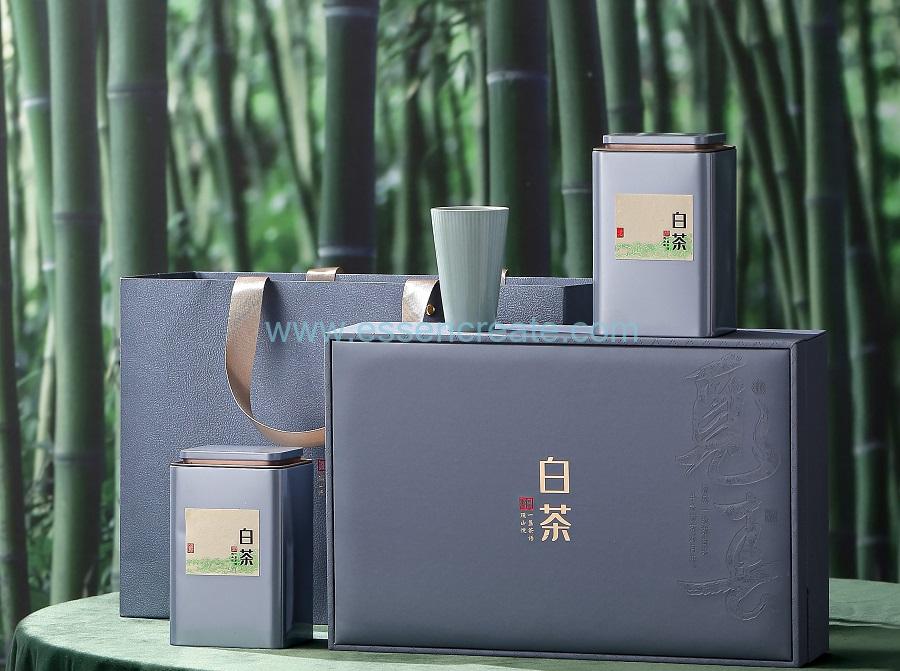 Juego de tazas de té en caja de regalo.