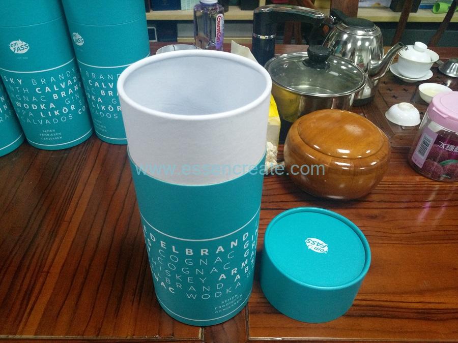 Lata de papel de calidad alimentaria con acabado plateado