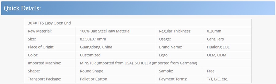 entrega rápida tapa de corona fácil de abrir metal de aluminio