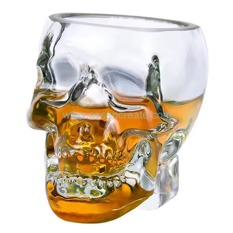 Vasos de chupito de calavera de vodka de cristal