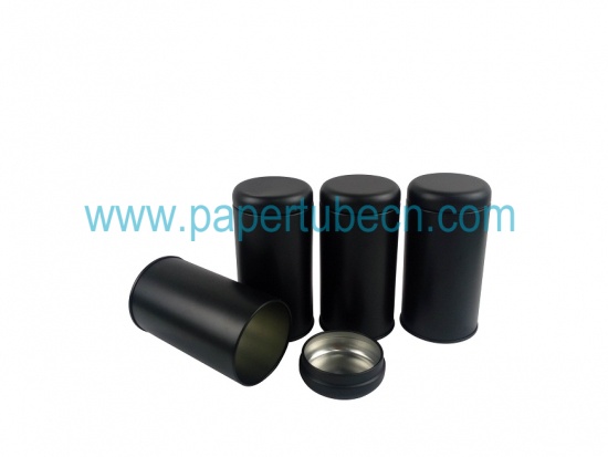 Matte Black Metal Food Grade Tea Tin Can