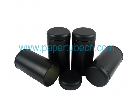 Matte Black Metal Food Grade Tea Tin Can