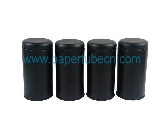 Matte Black Metal Food Grade Tea Tin Can