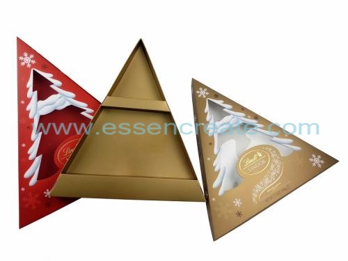 caja de regalo de triángulo de embalaje de chocolate de navidad