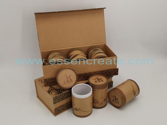 Kraft Tea Gift Box with Paper Cans