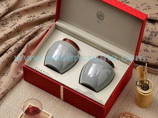 Gift Box With Double Porcelain Jar