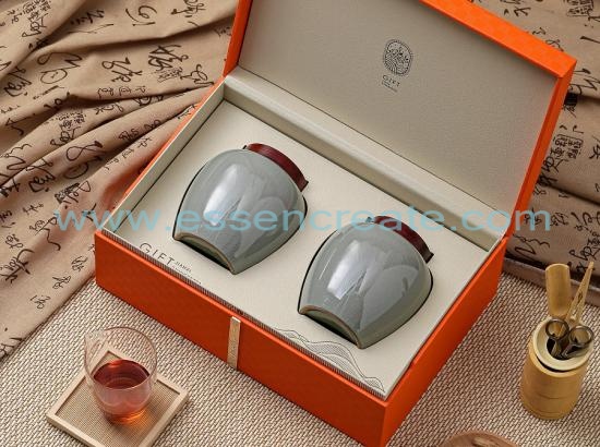 Gift Box With Double Porcelain Jar