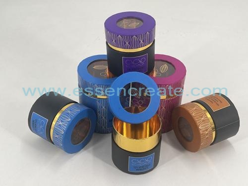 Custom Gold Stamping Round Coffee Bean Macadamia Nuts Packaging Paper Tube