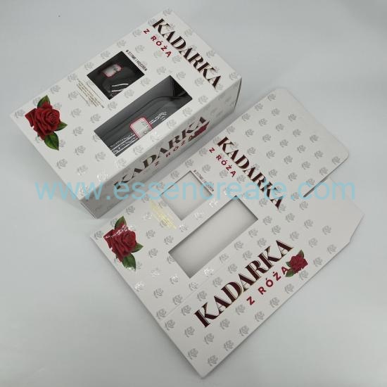 Caja de embalaje plegable para copa de vino rosado