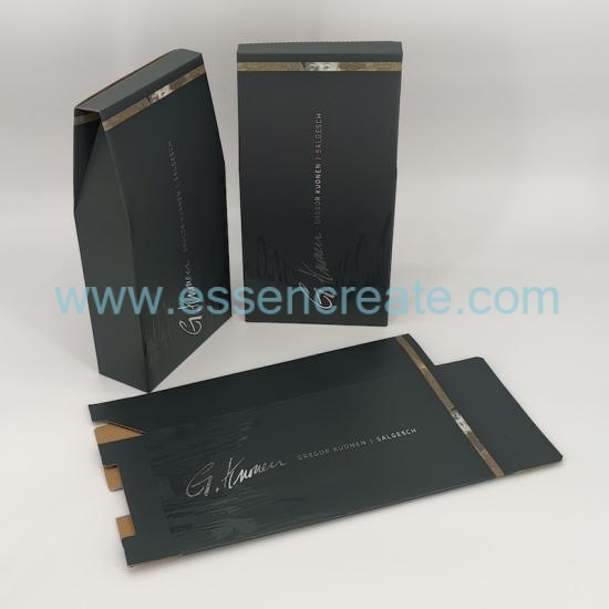 Caja de regalo plegable de envasado de whisky de vino de 500 ml