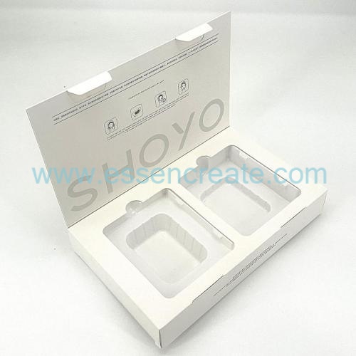 Caja de papel para el cuidado de la piel tipo almeja de producción