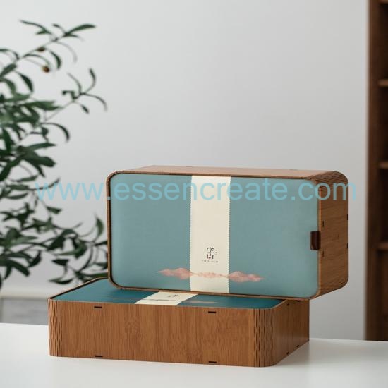 cajas de té de bambú natural al por mayor con almacenamiento de madera