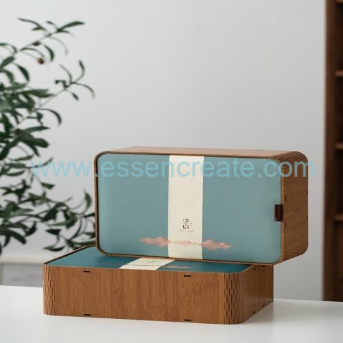 cajas de té de bambú natural al por mayor con almacenamiento de madera