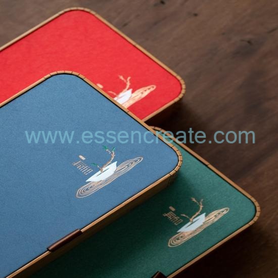 caja de regalo de té de madera con divisores