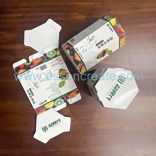 Embalaje personalizado de palitos de gelatina en caja de seis lados
